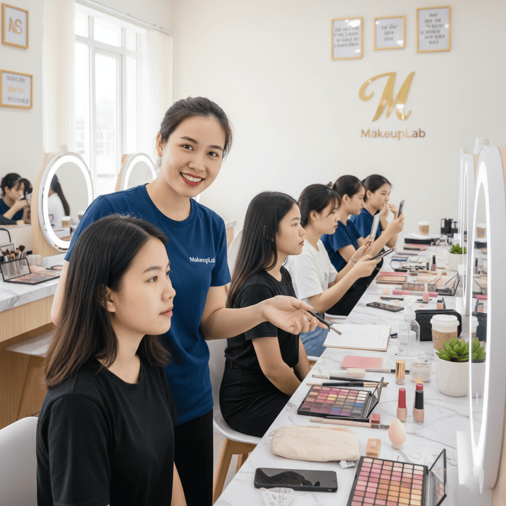 Các Bước Trang Điểm Dự Tiệc Tối Lộng Lẫy Cuốn Hút 7 Hình ảnh học viên hoàn thành khóa đào tạo makeup tại MakeupLab