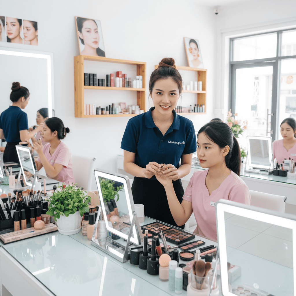Khóa Học Trang Điểm Cô Dâu Chuyên Nghiệp Để Mở Tiệm 13 Học trang điểm cùng chuyên gia tại trung tâm MakeupLab
